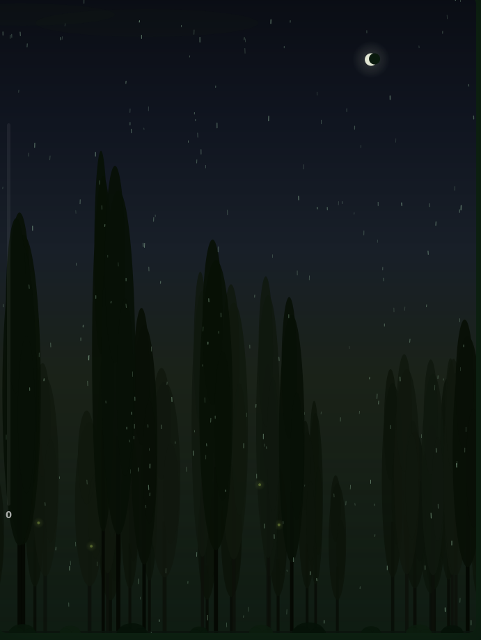 Raindrops forest scene