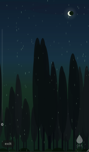 Raindrops forest scene